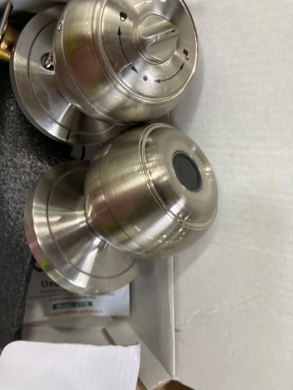Photo 1 of **MISSING PARTS-ONLY****Fingerprint Door Lock, Smart Fingerprint Door Knob with Lock, Biometric Door knob with App Control & Key, Keyless Thumbprint Entry Door Lock for Bedroom, Front Door, Home, Apartment-Burnished Silver