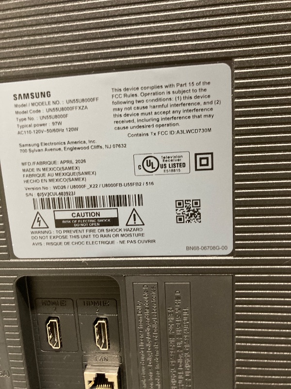 Photo 1 of * BROKEN
*NO RETURNS ACCEPTED
Samsung 55-Inch Class Crystal UHD U8000F 4K Smart TV (2025 Model) Endless Free Content, Processor, MetalStream Design, Knox Security, Compatible with Alexa