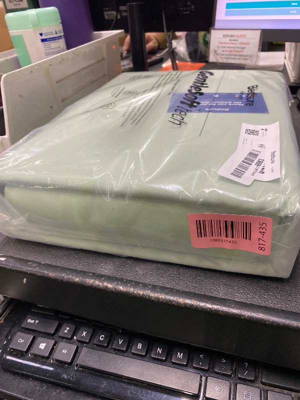 Photo 1 of *Cuts in sheets* Bedsure King Size Sheets Set, Cooling Sheets for Hot Sleepers, Rayon Derived from Bamboo, PureWoven, Breathable & Soft, Deep Pocket Up to 16 Inches, Hotel Luxury Silky Bedding, Sage Green