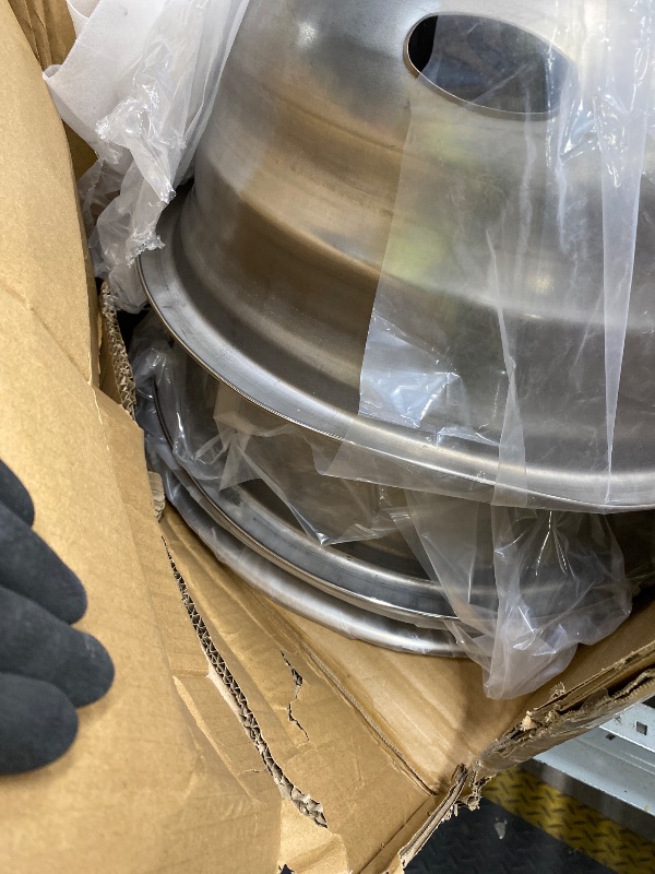 Photo 1 of *Box damaged* 17" 8 Lug Wheel Simulators,Stainless Steel,4pcs Front and Rear Wheel Simulators,Hubcaps with Bolt Kit Fit for 2005-2025 Ford F350 Truck