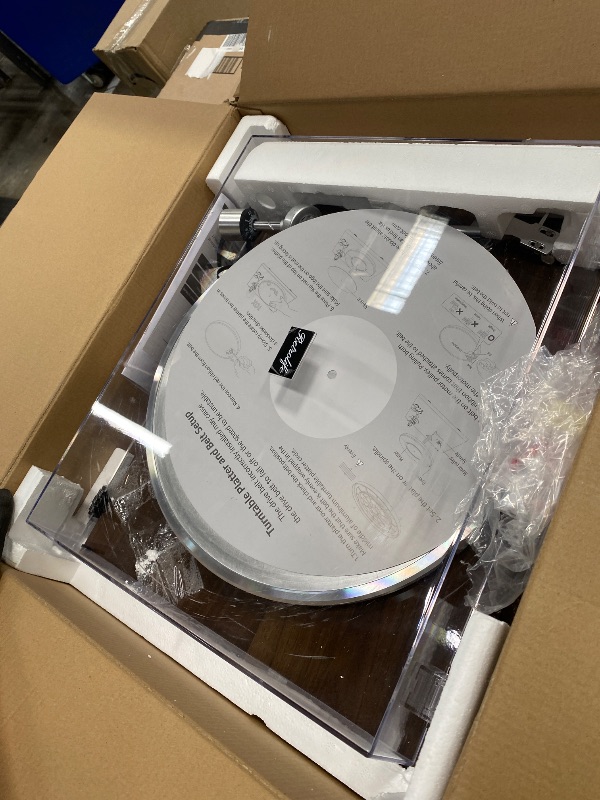 Photo 1 of *Scratches* Retrolife® Turntables Belt-Drive Record Player with Wireless Output Connectivity Vinyl Player Support 33&45 RPM Speed Phono Line USB Digital to PC Recording MM Cartridge&Counterweight Bark Brown