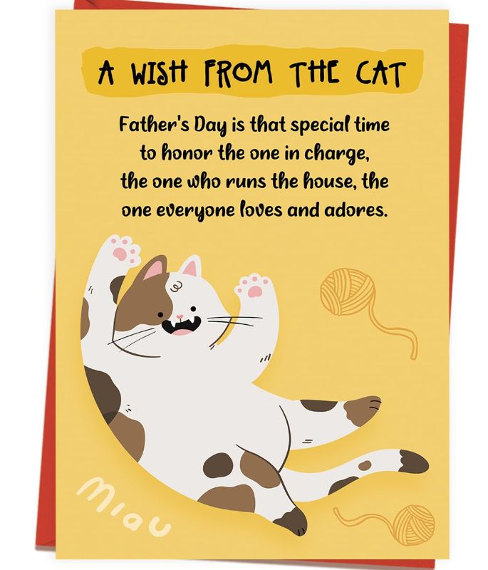 Photo 1 of **TWO FATHER'S DAY CARDS, HUSBAND AND CAT DAD** MQMRYeto Funny Fathers Day Card Gifts for Husband from Wife, Emotional Message Inside, Decorations for Father’s Day Celebration, Family Gathering, Holiday Party