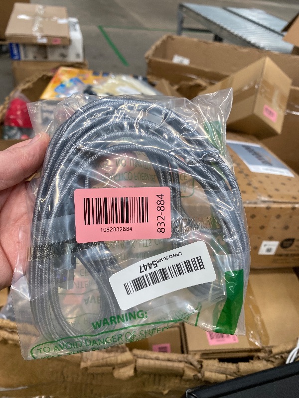 Photo 1 of **only 1** Durcord USB C Charger Cable, 2Pack 6ft Fast Charging 6Ft USB Type C Cord Cable, 6 Foot Type C Charger Premium Nylon Braided USB Cable Compatible with iPhone 15 Pro/Plust/Max-Silver