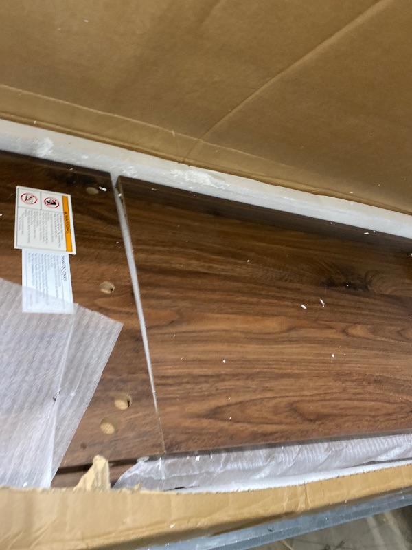 Photo 1 of ***MISSING PIECES -SELLING AS INCOMPLETE PARTS ONLY*** Decofy 55" Fluted Buffet Sideboard Cabinet, Modern Mid Century Console Cabinet with Adjustable Shelves & Wavy Grain Doors for Kitchen Cabinet Storage,Living Room,Entryway,Coffee Bar Cabinet (Walnut)