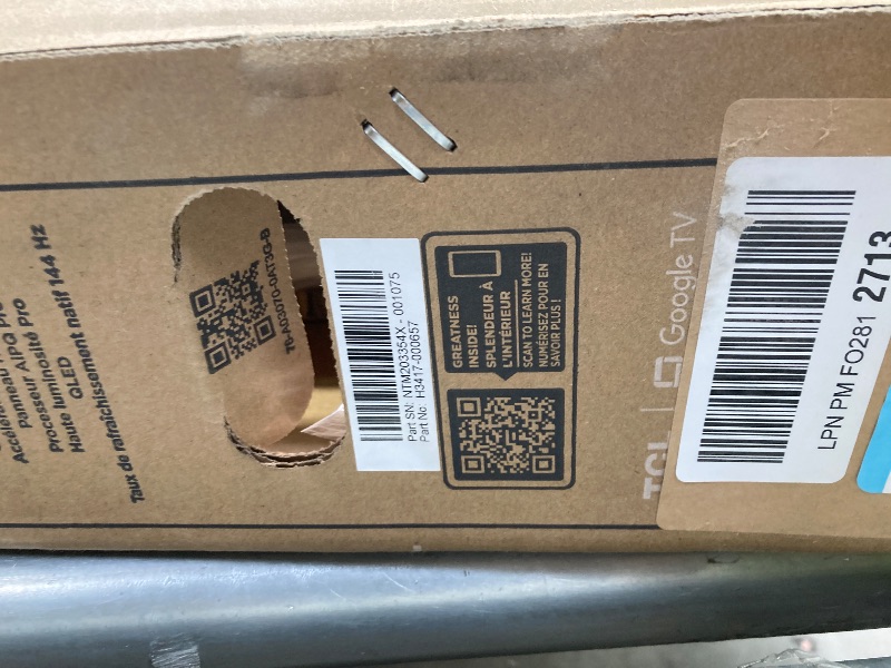 Photo 1 of ***DAMAGED -SELLING AS PARTS ONLY*** TCL 55 Inch Class QM6K Series | Mini LED QLED 4K HDR | 55QM6K, Latest Model | 120HZ-144HZ High Brightness Smart Google TV Dolby Atmos Onkyo Audio | Voice Remote Alexa Gaming Streaming Television