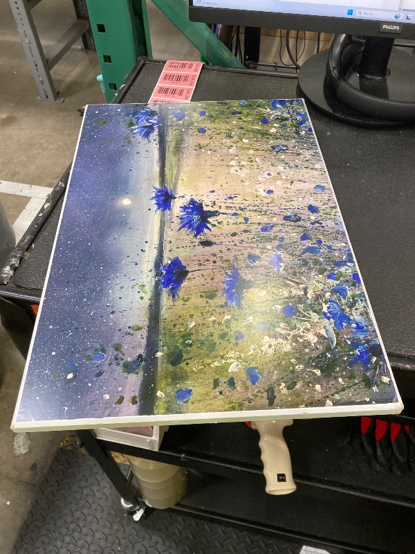 Photo 1 of 'Moon over Blooming Flowers'| Wall Plaque Art