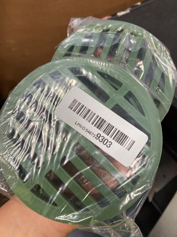 Photo 1 of (2 Pack) Calvana 4” Plastic Round Drainage Grate Cover, Fits 4” Pipes, Prevents Debris, Ideal for Lawns, Patios, and Walkways, Durable UV-Resistant Plastic, Easy Installation, Green