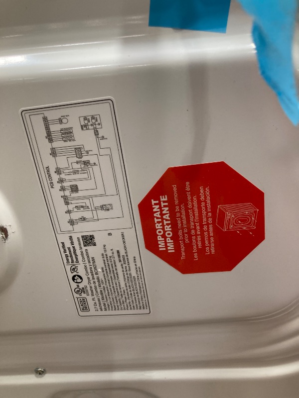 Photo 1 of *** PARTS ONLY ****
BLACK+DECKER Washer and Dryer Combo, 2.7 Cu. Ft. All In One Washer and Dryer with LED Display & 16 Cycles