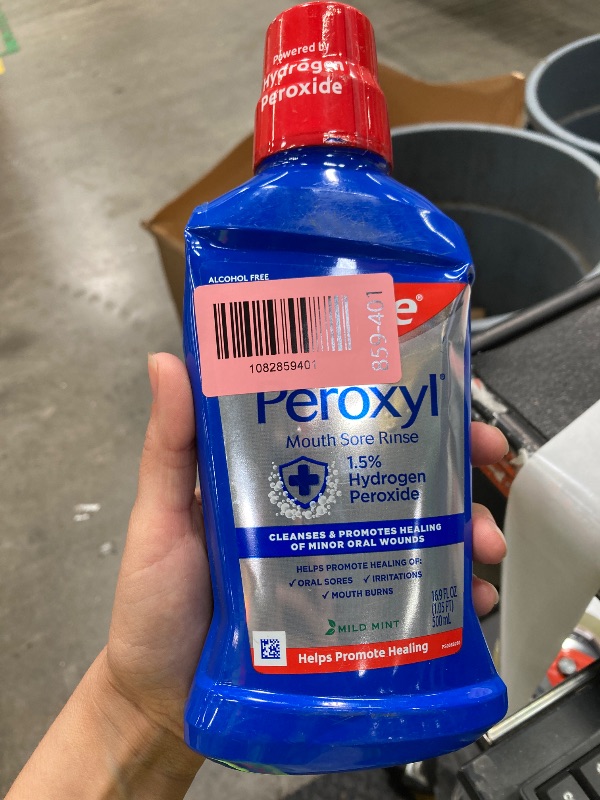 Photo 1 of **only one***Colgate Peroxyl Mouth Sore Rinse, Mild Mint, 16.9 oz