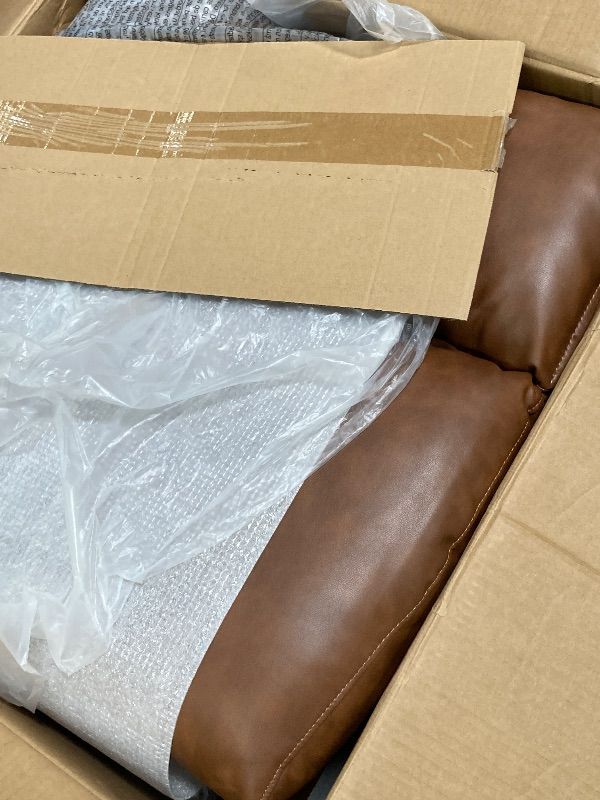 Photo 1 of ***MISSING BASE -SELLING AS PARTS ONLY*** GarveeHome Power Recliner Chair, 270° Swivel Rocking Glider with USB Charging Port, PU Leather Upholstered Fabric, Ergonomic Modern Nursery Chair for Living Room, Bedroom, Nursery (Camel)