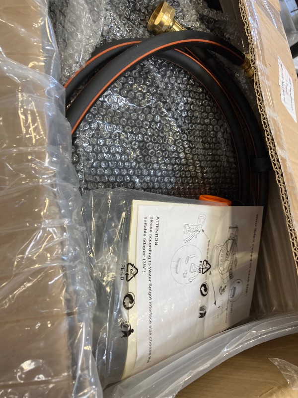 Photo 1 of Ayleid Retractable Rubber Hybrid Garden Hose Reel, 1/2"x130ft Wall Mount