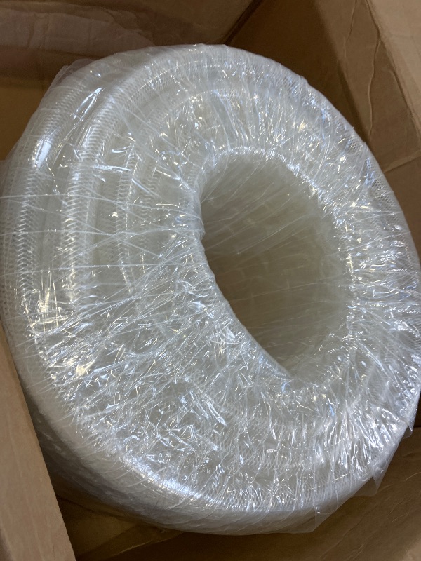 View 2 of DAVCO 3/4" ID × 100 ft Heavy Duty Braided Clear Plastic Vinyl Tubing, Flexible High Pressure Reinforced PVC Vinyl Tube Hose, Non-toxic, BPA Free