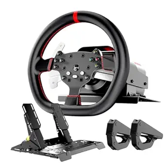 Photo 1 of PXN V10 Ultra Direct Drive Racing Wheel & Pedals, 3.2Nm Force Feedback | 10.6'', 4 Paddle Shifters, Hall Effect 2-Pedal Set - Gaming Steering Wheel for Xbox Series X|S, Xbox One, PS4 & PC

