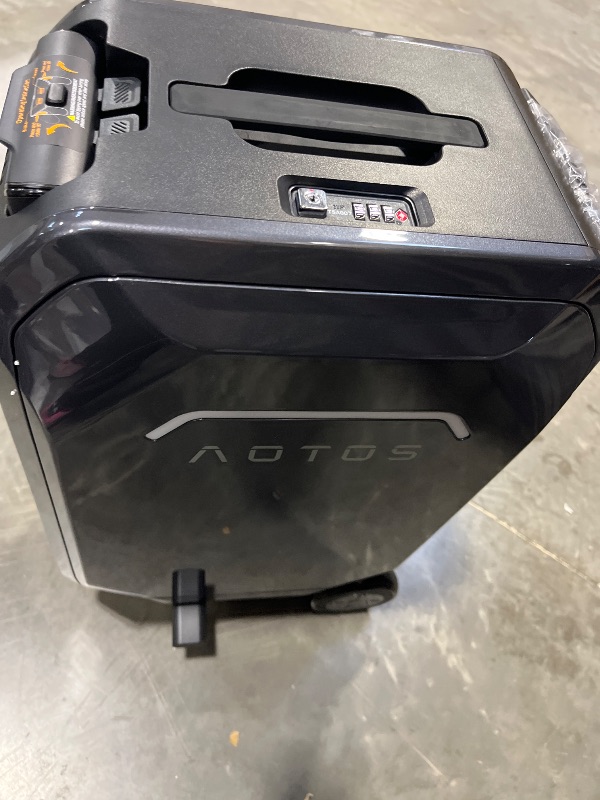 Photo 1 of AOTOS Smart Rideable luggage-Roller carry-on luggage 22x14x9-TSA, Airline-Approved 22 inch Hardshell,Zipperless Travel Suitcase with Rolling WheelsApp Control -Cabin Suitcase for Airport Travel(Grey)