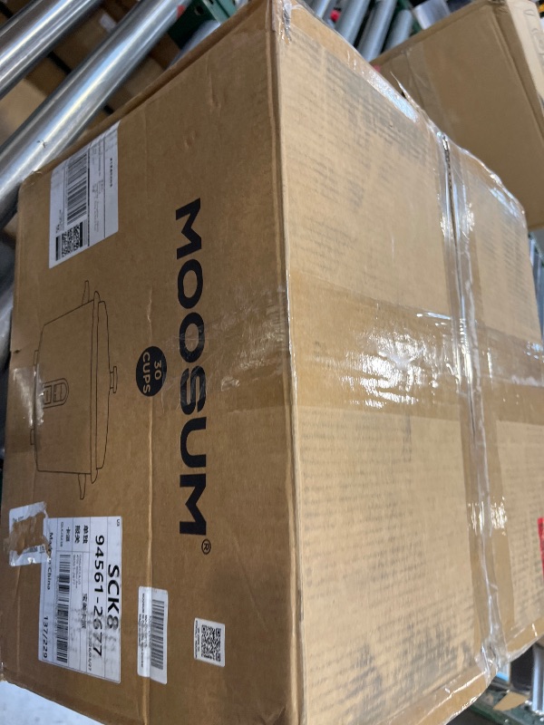Photo 1 of MOOSUM Commercial Rice Cooker, Large Capacity 30-Cup (UnCooked), 60-Cup (Cooked) with One Touch Operation and 12-Hour Keep Warm, Easy to Use and clean, 1600W, White
