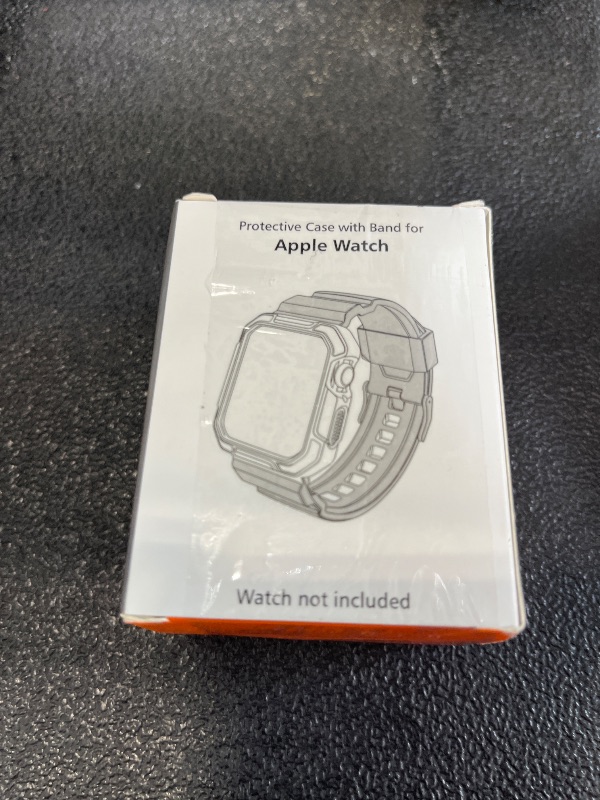 Photo 1 of OROBAY Rugged Band Compatible with Apple Watch Band 45mm/44mm/42mm with Case, Shockproof Strap for iWatch SE3 SE2 SE Series 9/8/7/6/5/4/3/2/1 with Bumper Case Cover Men Women, Matte Black