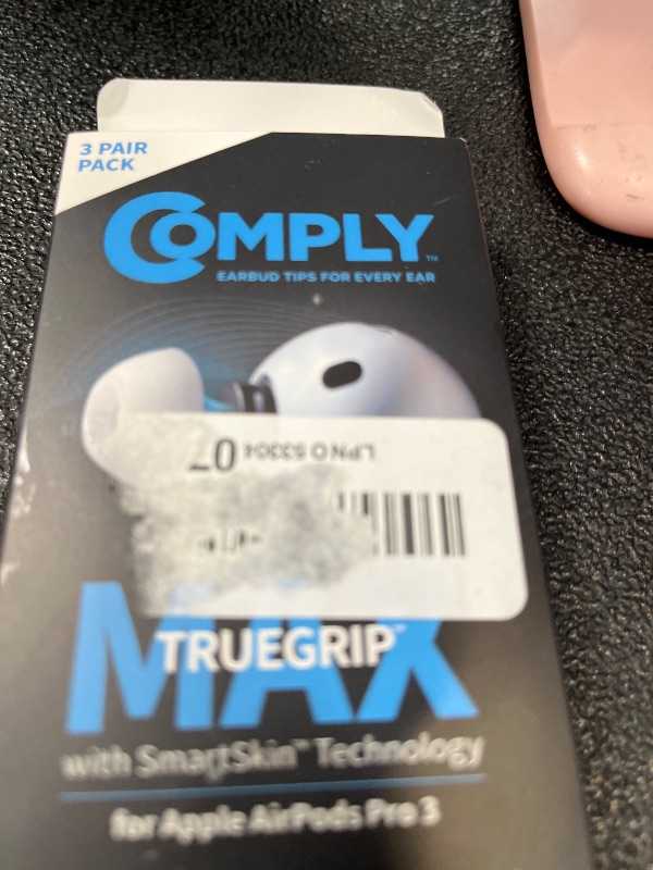 Photo 1 of Comply TrueGrip MAX | Premium Memory Foam Replacement Earbud Tips for Apple AirPods Pro Gen 3 | Long Lasting Comfort, MAX Durability, Secure Fit, Superior Noise Isolation| White (Medium) (3 Pairs)