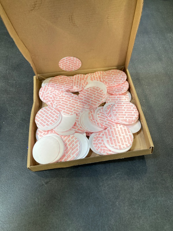 Photo 1 of PATIKIL 50mm/2inch Foam Lid Liner, 200Pcs PS Foam Resistant Tamper Pressure Sensitive Seal for Bottle Cap Liners Seals, White Red