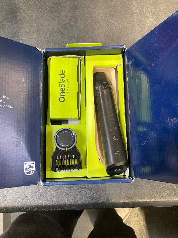 Photo 1 of Philips Norelco OneBlade Pro 360 Face + Body Electric Shaver, Beard Trimmer and Groomer, with 360 Blade Technology, 14-Length Precision Comb, Body Kit, Soft Pouch, Model QP6542/70