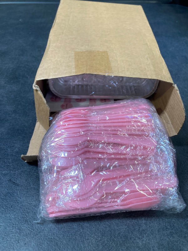 Photo 1 of NPLUX Mini Cake Pans with Lids and Spoons, 50 Pack Pink Mini Loaf Pans with Lids, Mini Cake Containers for Baking, Mini Cheesecake and Party Desserts, Graduation Gifts Party Favors