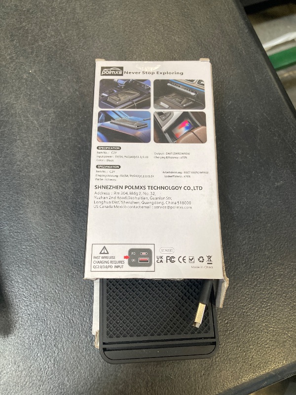 Photo 1 of Wireless Charger Car Charging pad,POLMXS 15W Fast Wireless Phone Charger Non Slip Cell Phone Flat Charging mat Compatible with iPhone 11/12/12/14/15 Galaxy S21/S22/S23/24 NOTE10 (30cm Cable)(C2Y)