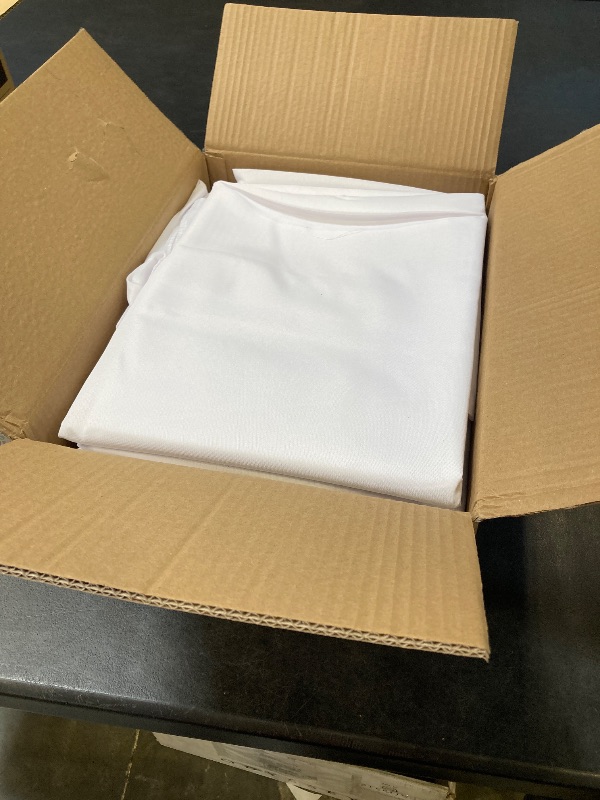 Photo 1 of Dailyset 10-Pack White Round Tablecloths, 90 Inches, Stain-Resistant Polyester for 4-5 Ft Round Tables - Washable Table Covers for Weddings, Banquets, Birthday, Parties, Events