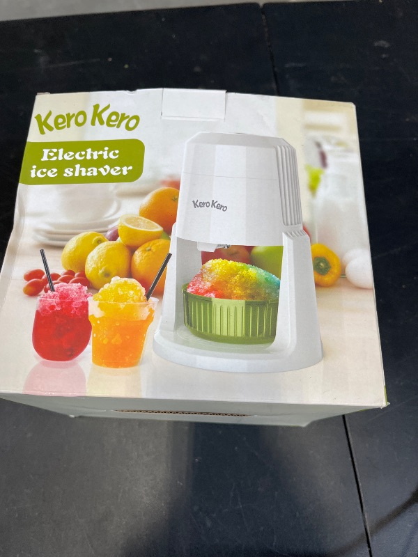 Photo 1 of Professional Shaved Ice Machine: RX03 Electric Snow Cone Maker & ICEE Machine for Home, 60W Power, 120V Universal Voltage, Create Fluffy Ice Snow Cones, Slushies and Frozen Treats-White