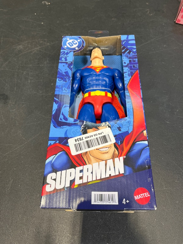 Photo 1 of Mattel DC 12-Inch Superman Action Figure, Classic Red & Blue Super Suit with Fabric Cape, Detailed Design & 7 Points of Articulation