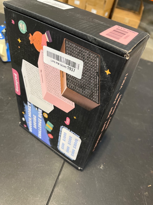 Photo 1 of Wooden Money Saving Box, Cash Vault Savings Box for $10000 $5000 $3000 $1000 $800 $500 Target Money Saving Challenge, Reusable Money Box with Counter, Dry Erase Pen/Savings Trackers/Rubber Band-Blue