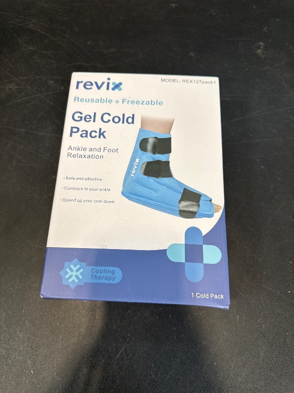 Photo 1 of REVIX Large Ankle Ice Pack for Foot Discomfort, Reusable Gel Cold Pack with Cold Compression Therapy, Full Coverage Ankle Ice Wrap for Post-Workout Recovery, Plantar Fasciitis
