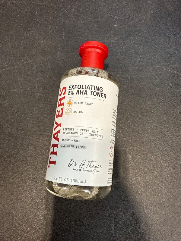 Photo 1 of Thayers 2% AHA Exfoliating and Brightening Toner with Glycolic Acid, Lactic Acid and Witch Hazel, Smoothing and Pore Refining Skin Care for All Skin Types, 12 Fl Oz?