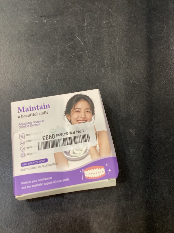 Photo 1 of Temporary Denture Kit for Men & Women, Top & Bottom Teeth with Moldable Wax