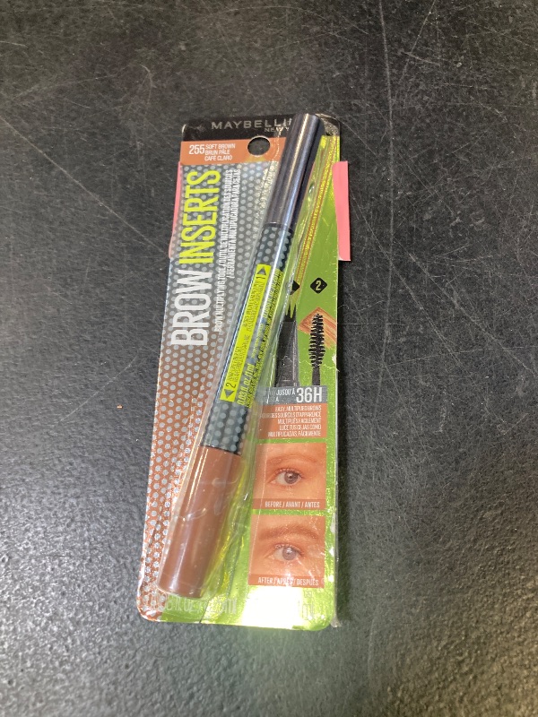 Photo 1 of Maybelline Brow Inserts Eyebrow Pen, Micro Needle Shaped 2-In-1 Dual-Ended Brow Makeup Pen and Gel, Water-Resistant, Smudge Proof for Up to 36-HR Wear, Soft Brown