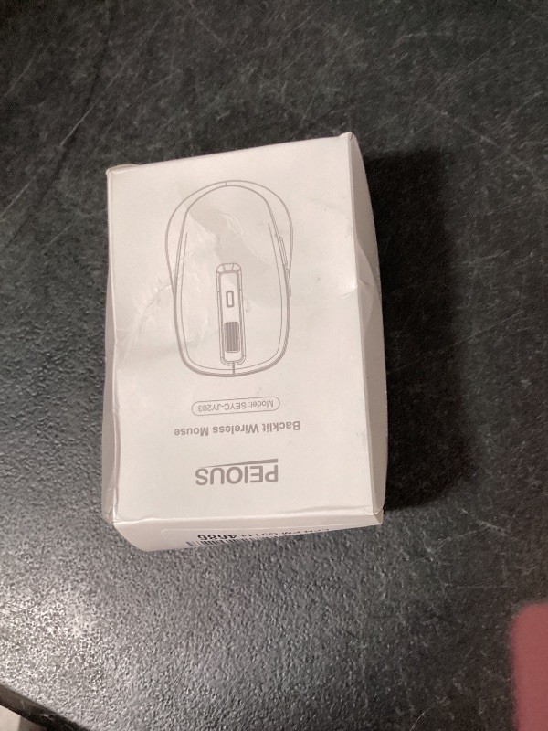 Photo 1 of PEIOUS Wireless Mouse Jiggler - LED Wireless Mice with Build-in Mouse Mover, Rechargeable Moving Mouse for Laptop with Undetectable Random Movement Keeps Computers Awake - White & Grey