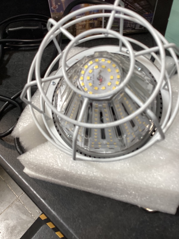 Photo 1 of LED Temporary Work Light 100W, 15000 Lumen Construction Light, 5000K Daylight White, IP65 Waterproof Dustproof, Portable Hanging Lighting for Jobsite Workshop High Bay and Damp Locations