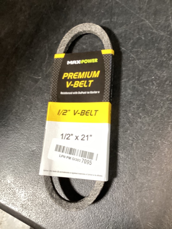 Photo 1 of Maxpower 347464 Premium Belt Reinforced with Kevlar Fiber Cords, 1/2" x 21"