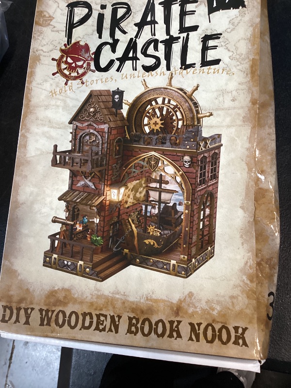 View 2 of ISSEVE Pirate Castle Book Nook Kit, Dollhouse Booknook Kits Bookshelf Decor