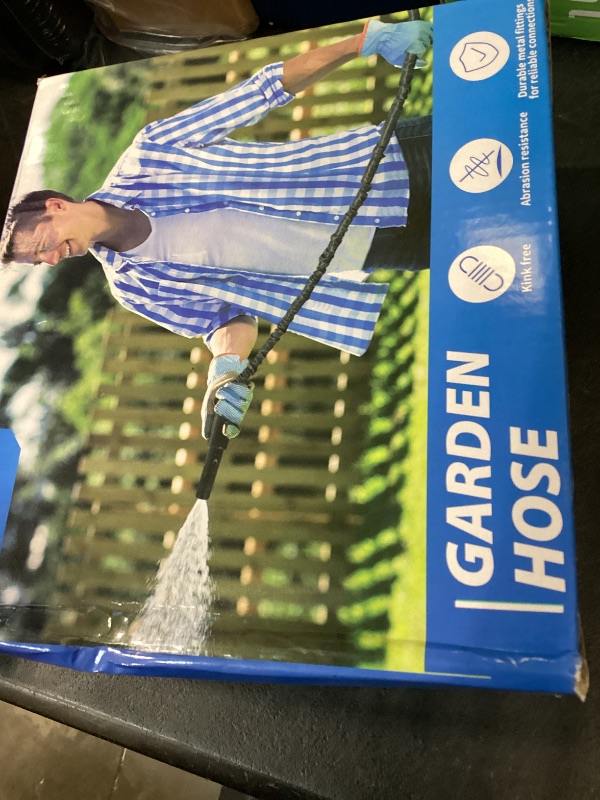 Photo 1 of Toolasin Garden Hose 50 FT, Non-Expanding, Lightweight Water Hose with 3/4", Easy Storage, Portable and Flexible Kink-Free PVC Inner Core, 500 PSI Burst Strength Outdoor Hose for Garden, Yard and Lawn