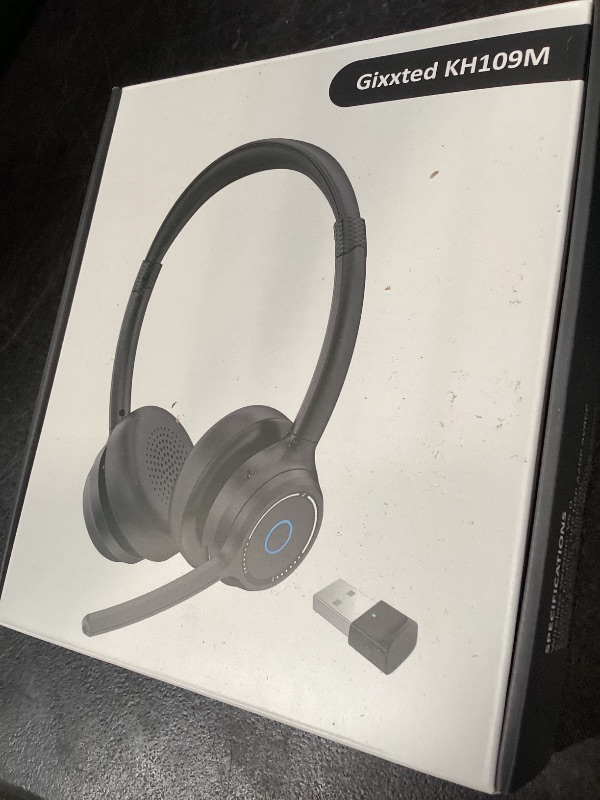Photo 1 of Gixxted (2026 Upgraded) Wireless Headset with Mic for Work, Bluetooth Headset with Noise Canceling Microphone, Wireless Headphones with Mic and USB Dongle and Mute, Fit for Computer/PC/Teams