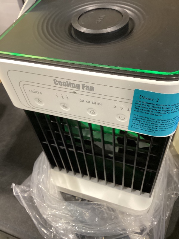 Photo 1 of Portable Air Conditioners, Upgraded Motor Evaporative Air Cooler with Remote, 3 Speeds & 3 Mist, 7 Color Night Light Cooling Fan with 2-8H Timer, 1100ML Personal AC Unit for Bedroom Office