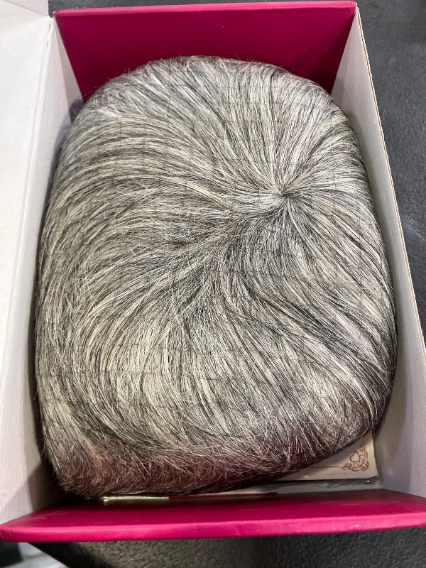 Photo 1 of YAOARA Silver Gray 4 Inch Pixie Human Hair Wig for Women