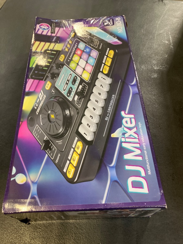 Photo 1 of OZMI Kids DJ Music Mixer Table Board Set Toy with Microphone, Lights – Interactive Musical Toys for Ages 3-12 | 100+ Sounds, Piano Keys, Disco Mode, Rechargeable for Kids Boys & Girls