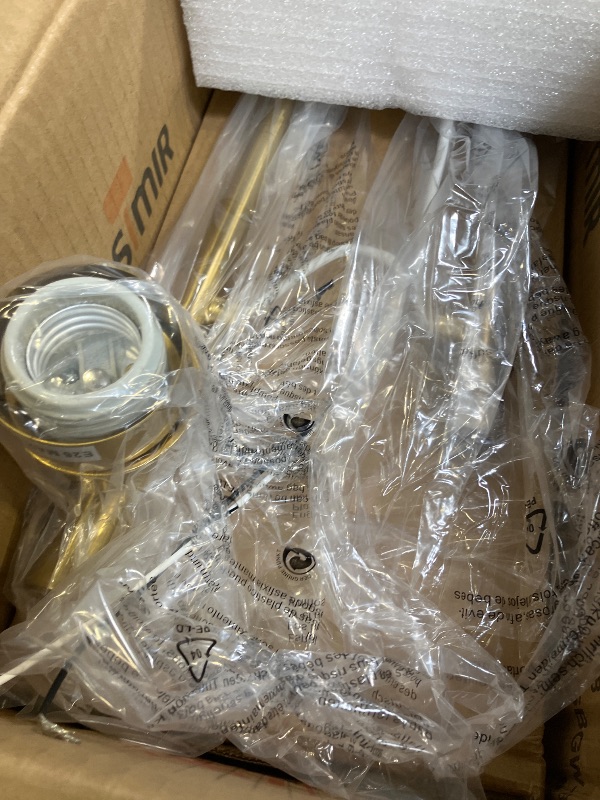 Photo 1 of Osimir 3-Light Brushed Gold Bathroom Light Fixtures with Milk Frosted Glass, 21" Modern Bathroom Vanity Lighting Fixtures Over Mirror with Metal Cage, Wall Sconce Lights for Bath, E26, CH9176BGW-3W