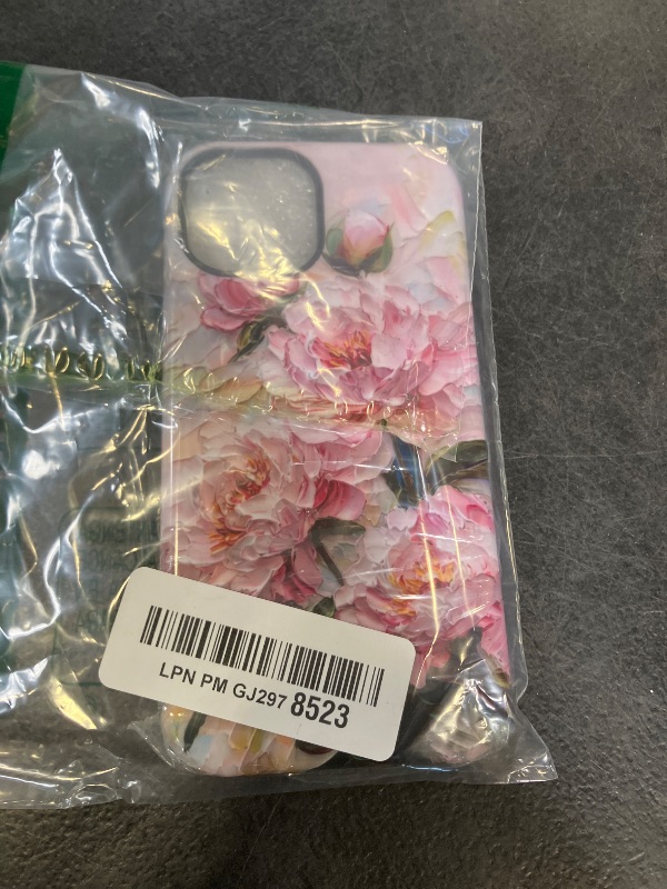 Photo 1 of Jusy Magnetic Stained Glass Floral Case for iPhone 15, Peony