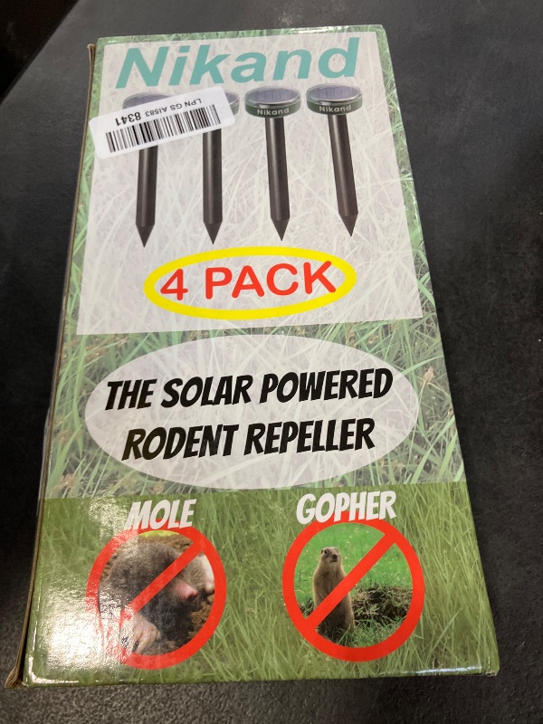 Photo 1 of Gopher Repellent Ultrasonic Solar Powered - Mole Repellent Stakes Outdoor Pet Safe - Groundhog Repeller Snake Rodent Gopher Spikes Chaser - Sonic Mole Deterrent Devices (4)