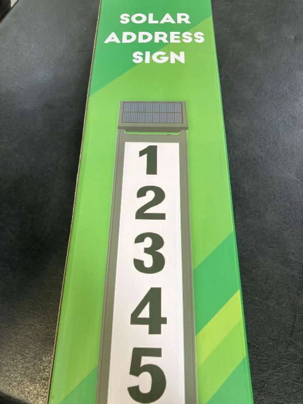 Photo 1 of Eyrosa Solar Illuminated LED Lighted Address Sign, House Numbers for Outside Yard Home, Numbers Plaque Outdoor Waterproof, Black