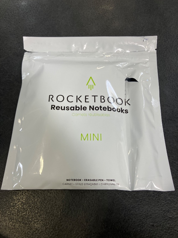 Photo 1 of Rocketbook Mini Reusable Smart Notepad, Dotted Pages, 3.5x5.5, Black