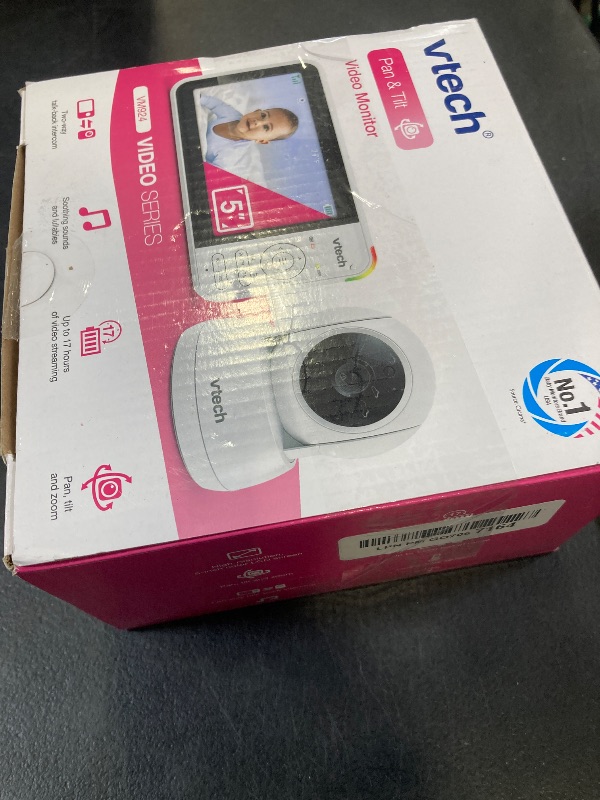Photo 1 of VTech Baby Monitor No WiFi, 5" Screen & Remote Pan-Tilt-Zoom for Newborns – Hack-Proof, 17Hr Battery, 1000ft Range, Auto Night Vision, Temperature Sensor, Two-Way Talk | VM924