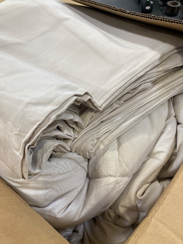 Photo 1 of CozyLux King Comforter Set - 7 Piece Beige Bedding