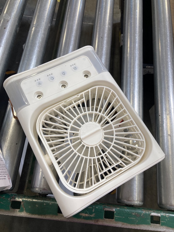 Photo 1 of Portable Air Conditioners, 2000mAh Rechargeable Mini Air Cooler Fans, 500ML Personal Portable AC Unit with 3 Speed, 2 Spray, 7 Color, 3 Timer, Small Desktop Cooling Fan for Bedroom Office (White)